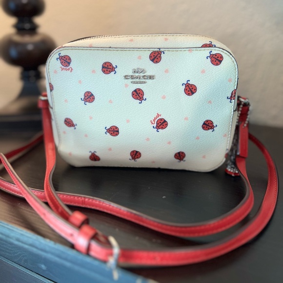 Coach Handbags - Coach Ladybug Print Mini Camera Bag EUC